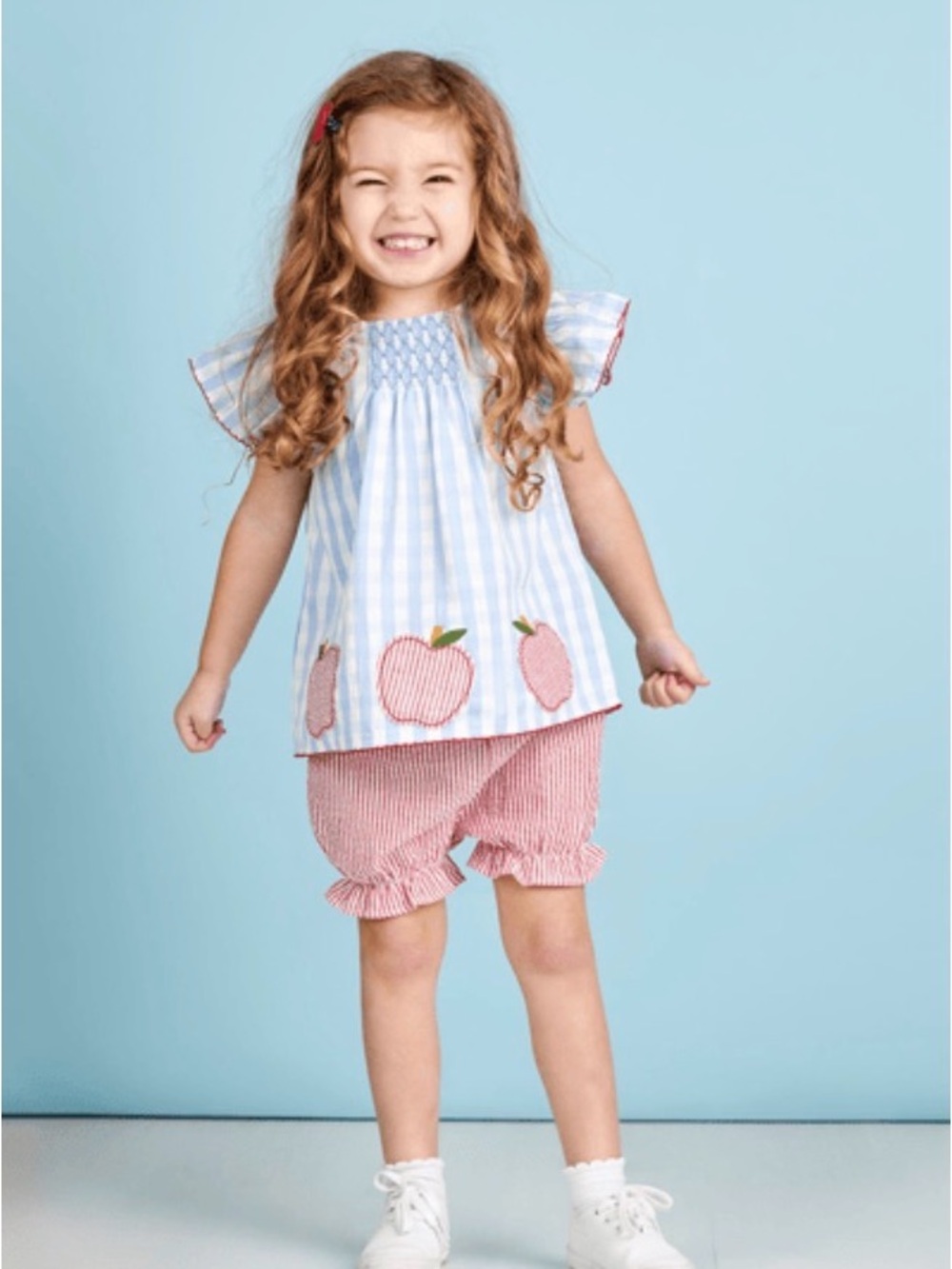 MUD PIE Toddler Girls Apple Short Set - 2T-3T